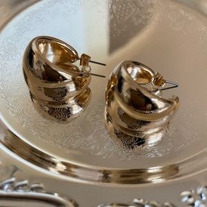 Small gold bubble hoops